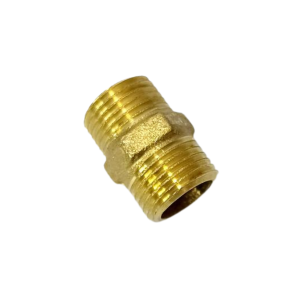 Niple duplo latão 3/8 pol.