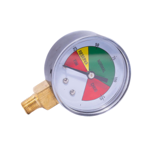 Manômetro de pressão colorido Cheio x Vazio 1/8" M 0-125 psi