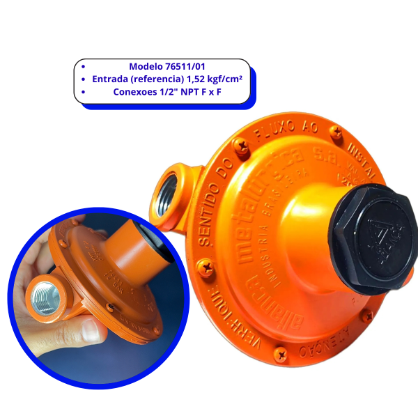 Regulador de Pressão Aliança 76511/01 Laranja (12 kg/h) - Loja
