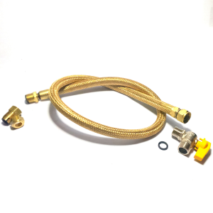 Flexível tomback 1,20m M/F + adaptador dako F + válvula bloq angular M x M
