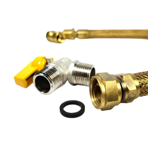 Flexível tomback 1m M/F + adaptador dako F + válvula bloq angular M x M