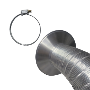 Aro Duto de exaustão + 2 Abraçadeiras 100mm Para Aquecedores