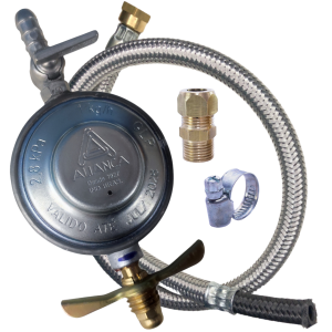 Kit Regulador 1kg + Mangueira F x Bm 1,20m + Abraçadeiras