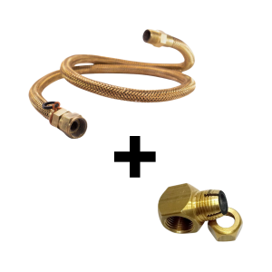 Mangueira de gás 1,2m 1/2 M/F + adaptador angular e cotovelo