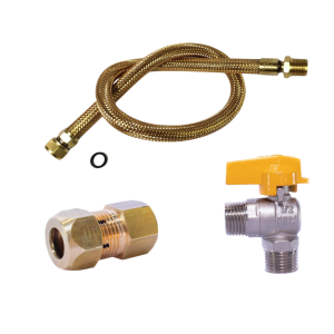Flexível tomback 80Cm M/F + adaptador dako F + válvula bloq angular M x M